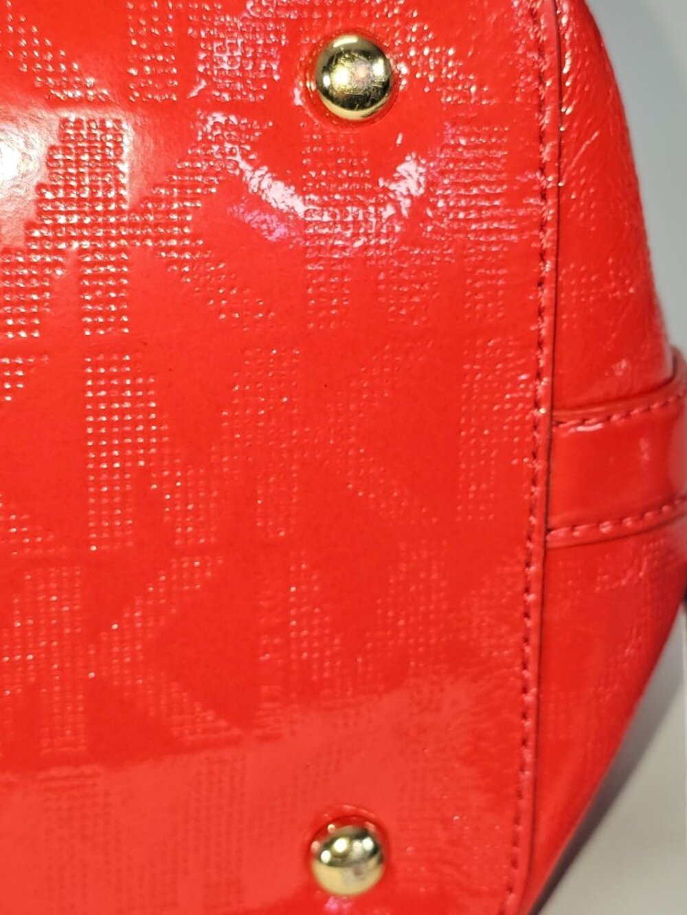 Michael Kors Women's Red Leather Jet Set Mirror Metallic Patent Tote Large 1794 - Picture 7 of 16